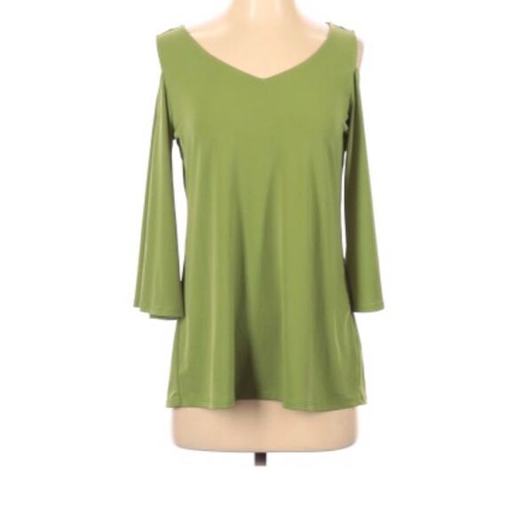 Carmen Mark Valvo green  Cold-shoulder blouse medium - Picture 1 of 8